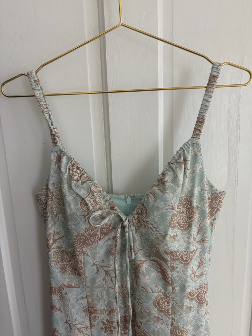 Hill house home Women's The Lillie Dress - Aqua Trellis size small - Picture 8 of 15